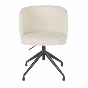Silla de escritorio giratoria con rizo blanco