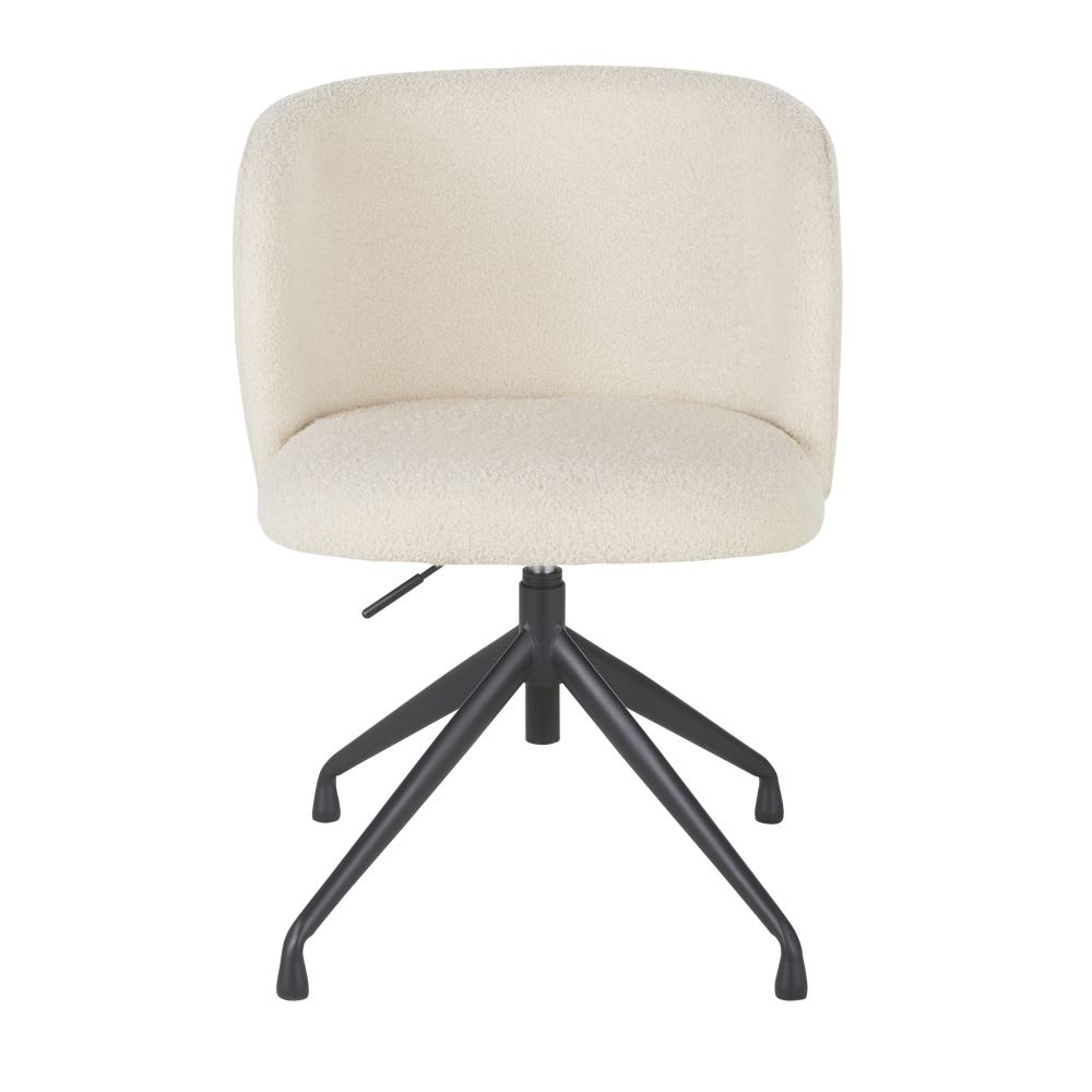 Silla de escritorio giratoria con rizo blanco