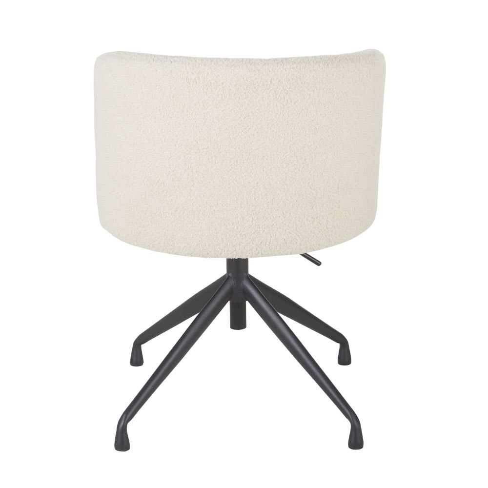 Silla de escritorio giratoria con rizo blanco - Imagen 2
